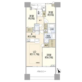 プラウドシティ日吉レジデンスII(021325)【16階】の間取り