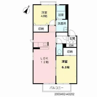 カーサパルコ A棟【2階】の間取り