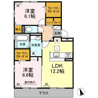 エル・ソル沖浜【1階】の間取り