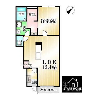 クラール名東イーストB【1階】の間取り