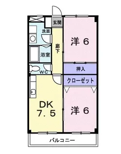 グリーンパレス柏野【4階】の間取り