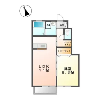 グランヒルA【1階】の間取り