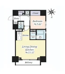 グラン・アベニュー銀座東【8階】の間取り