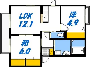 シャルマン西浜A棟【1階】の間取り