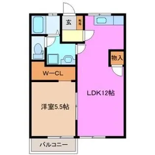 メープルマツモト【1階】の間取り
