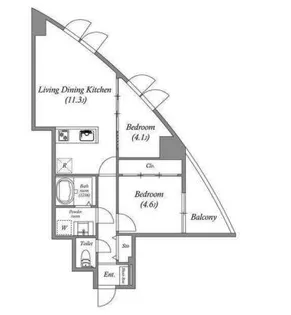 オーパスホームズ白山(旧HF白山レジデンス)【11階】の間取り