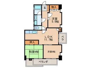 福星マンション A棟【3階】の間取り