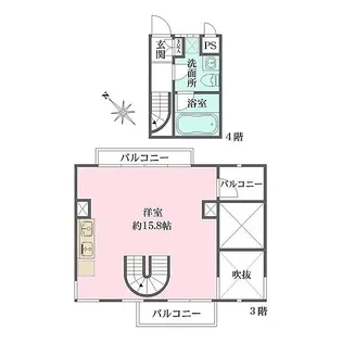 ザ・リバーハウス【1階】の間取り
