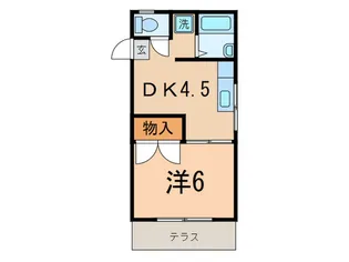 野口フラットII【1階】の間取り