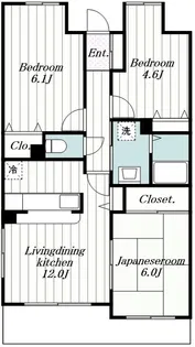 エスボヌール【3階】の間取り