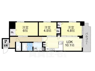 プレサンスロジェ堺筋本町【2階】の間取り