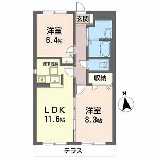 シャーメゾンヴェルデ【1階】の間取り