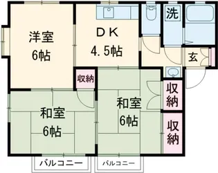 フローラルまつぎB【2階】の間取り