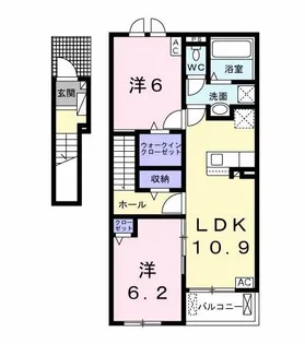 センシア六条【2階】の間取り
