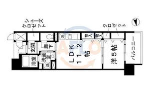 ロイヤルパークスなんば【11階】の間取り