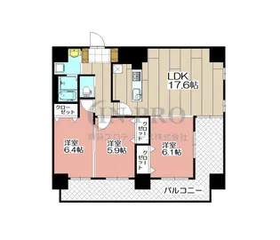 エスズイン日蒔野【11階】の間取り