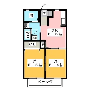 インパレス道下 B棟【1階】の間取り