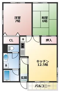石川ベルメゾンB棟【2階】の間取り