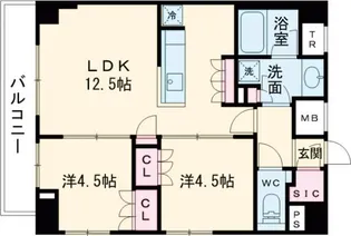 ウエリスアーバン住吉EAST【9階】の間取り