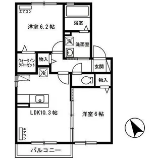 ボヌール・ヒルズ市名坂E【1階】の間取り
