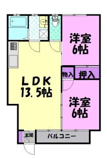 鈴富ハイツ 2【1階】の間取り