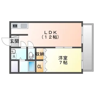 岡山県津山市河辺【アパート】の間取り