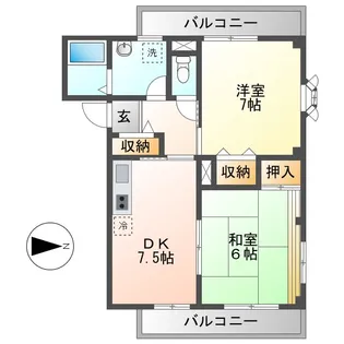 モデラート西六郷A棟【3階】の間取り