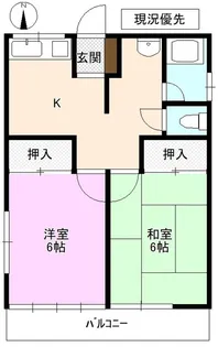 寺澤アパートB棟【1階】の間取り