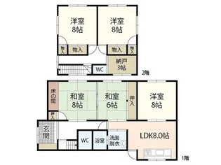 広島県広島市安佐南区山本7【一戸建】の間取り