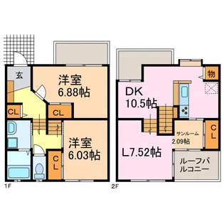 愛知県名古屋市緑区兵庫1【一戸建】の間取り