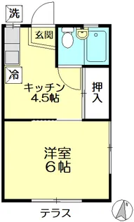 ハイネスしんば【1階】の間取り
