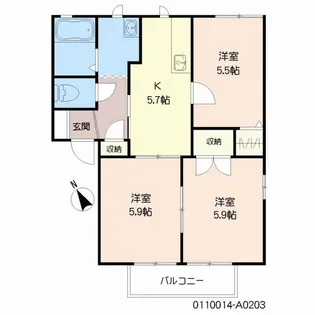 ファミール濱田【2階】の間取り