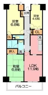 アズフローラいずみ野【5階】の間取り