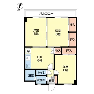 西山台ハイツ【2階】の間取り