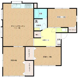 シティハイム橘【1階】の間取り
