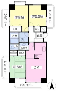 サンハイツ宇多津【4階】の間取り