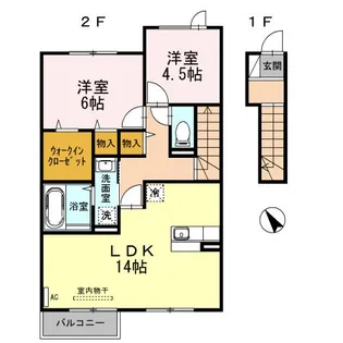 滋賀県大津市湖城が丘【アパート】の間取り