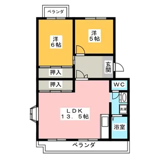 サンヒルズ藤A・B【1階】の間取り