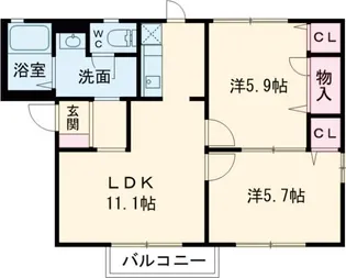 新潟県新潟市西区坂井東6【アパート】の間取り