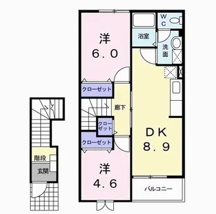 メゾンドボヌールA【2階】の間取り