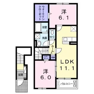 インペリアル榎鶴ABC【2階】の間取り