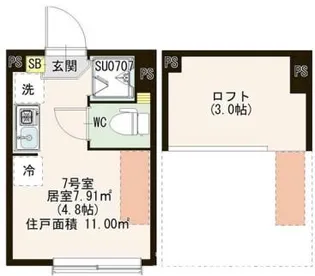 ハーモニーテラス中落合II【1階】の間取り