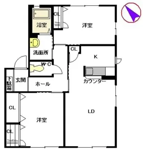 ディアコート鉄輪 B棟【1階】の間取り