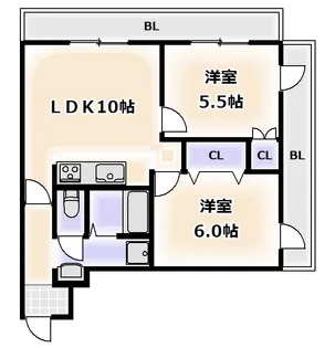 クリスタルハイツ玉出【10階】の間取り