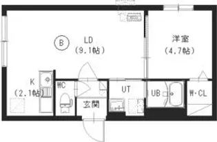 新築)シティノーブル中の島【2階】の間取り