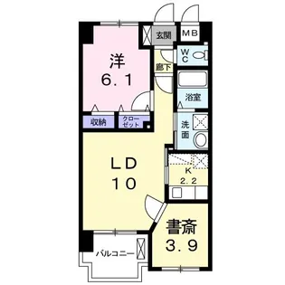 グランデスカイ空港南【1階】の間取り