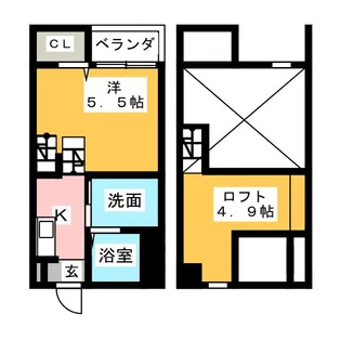 アンソレイユ源兵衛町【1階】の間取り