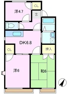 ハイツ富士A【2階】の間取り