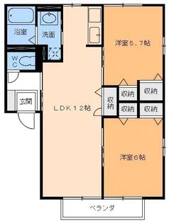レトア別府【2階】の間取り