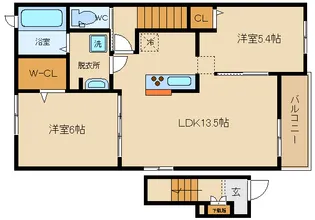 大阪府藤井寺市梅が園町【アパート】の間取り